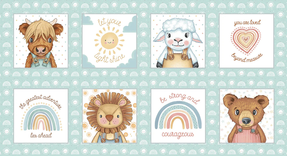 Boho Buddies - Panneau Animaux Vert Sarcelle Clair - 1723P-16