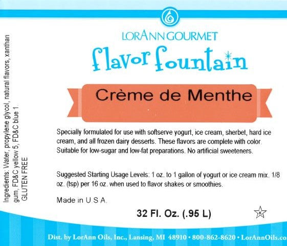 Arôme de Crème de Menthe - 4 oz. - 32 oz. - Arômes pour Crèmes Glacées et Boissons - Huiles LorAnn - Distribution Canadienne - Livraison Gratuite au Canada pour les Commandes de Plus de 199 $ CA