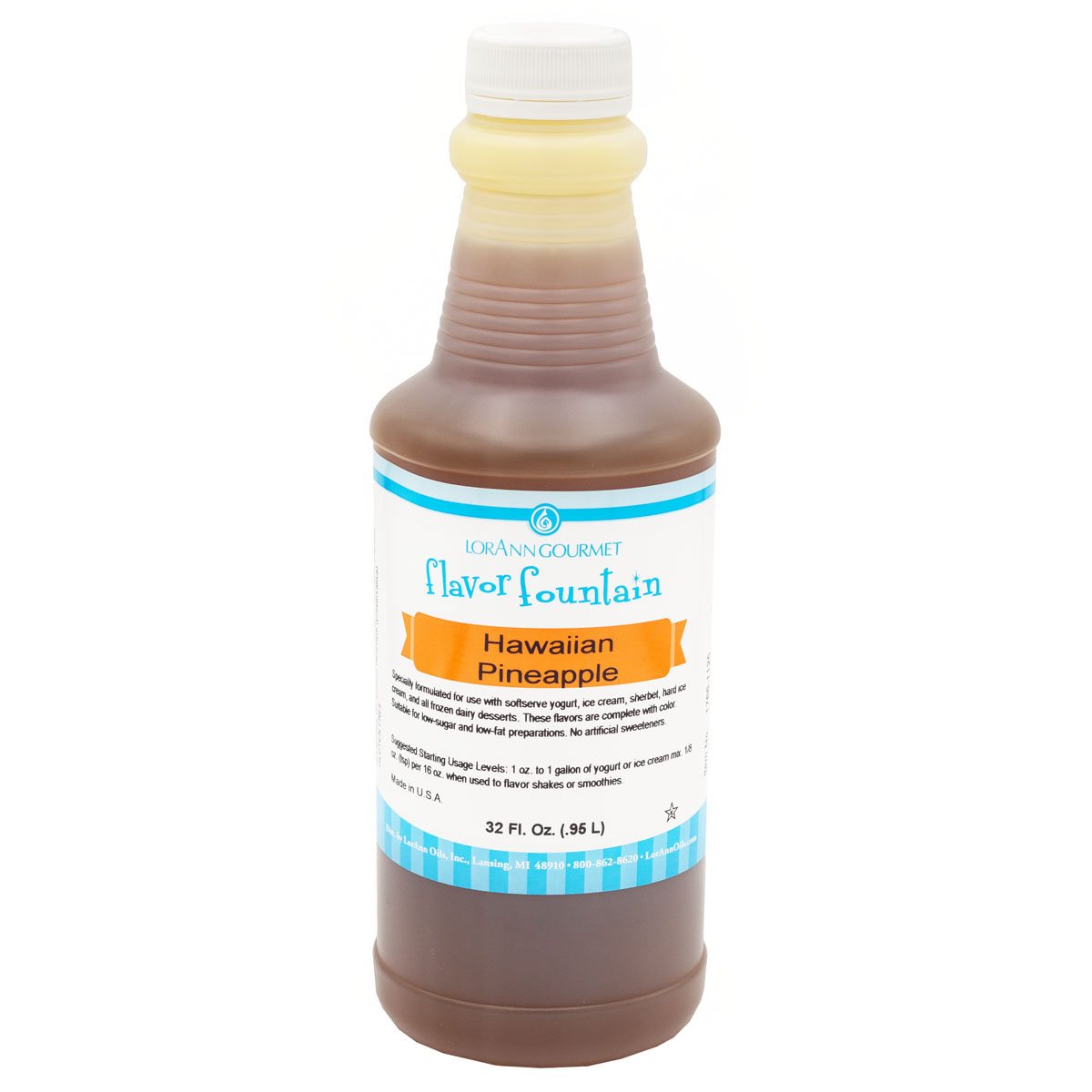 Saveur Ananas Hawaïen - 4 oz. - 32 oz. - Arômes pour Glaces et Boissons - Huiles LorAnn - Distribution Canadienne - Livraison Gratuite au Canada pour les Commandes de Plus de 199 CAD