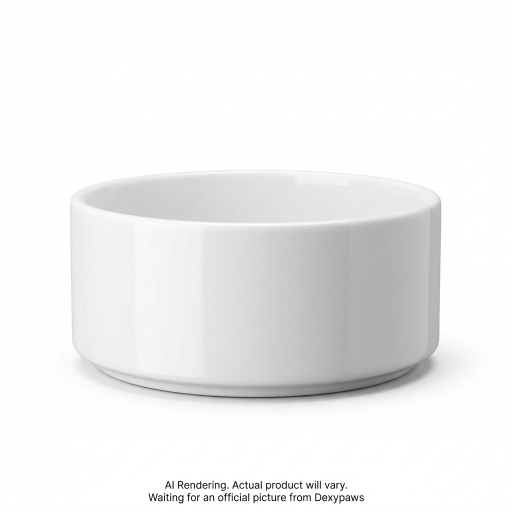 White Ceramic Dog Bowl- 8 inches