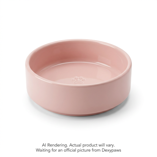 Blush Pink Ceramic Dog Bowl- 8 inches