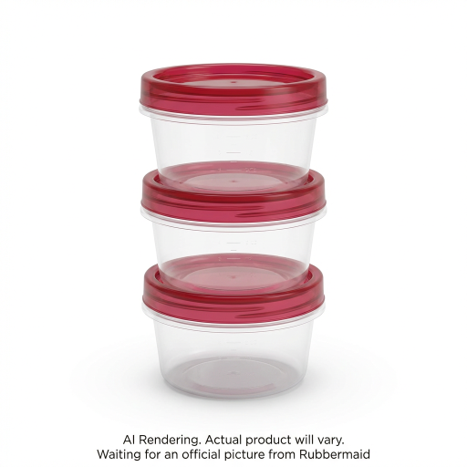 Rubbermaid TakeAlongs Twist & Seal 2.1 Cup Food Storage Containers, Ruby, 3 Pack