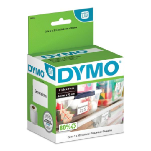 Étiquettes multi-usages grandes DYMO authentiques LW, étiquettes DYMO pour imprimantes d'étiquettes LabelWriter, 54 x 70 mm, 1 rouleau de 320