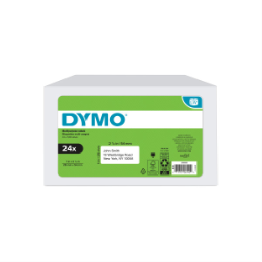 DYMO Authentic LW Multi-Purpose Labels for LabelWriter Label Printers, White, 1" x 2-1/8", 24 rolls of 500 (12000 Total)