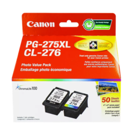 Canon 4981C011 PG-275XL/CL-276 with Paper Photo Value Pack – ChromaLife100