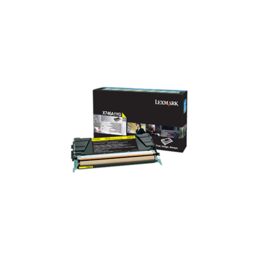 Cartouche de toner jaune Lexmark X746, 748 de programme de retour 7K