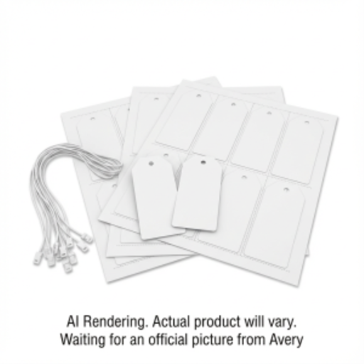 Étiquettes rectangulaires imprimables Avery Laser/Jet d'encre blanches avec ficelles, 5 x 7,6 cm, 10 feuilles/paquet, 80 étiquettes/paquet