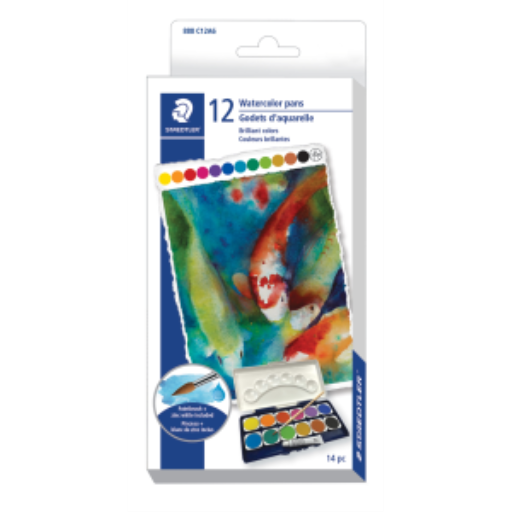 888-C12A602 STAEDTLER-Mars Limited WATERCOLOUR PAINT ASST+BRUS
