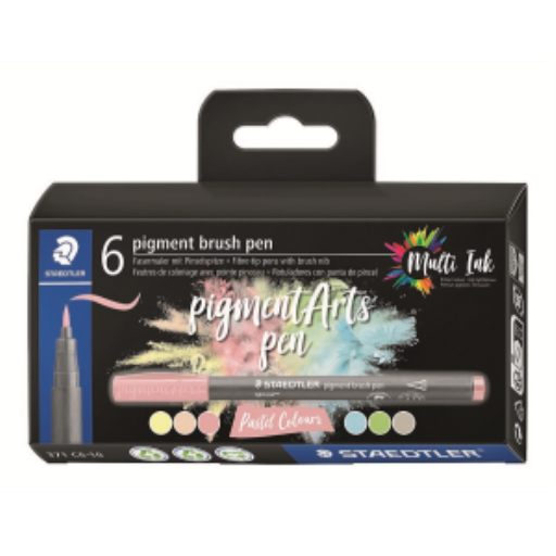 Pigment Brush Pen Pastel Colou 6Pcs