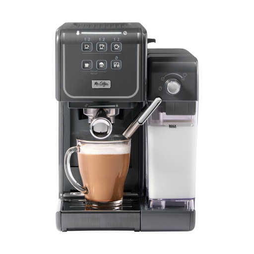 Mr. Coffee® One-Touch CoffeeHouse+ Espresso & Cappuccino Machine - 19-Bar Italian Pump, Grey