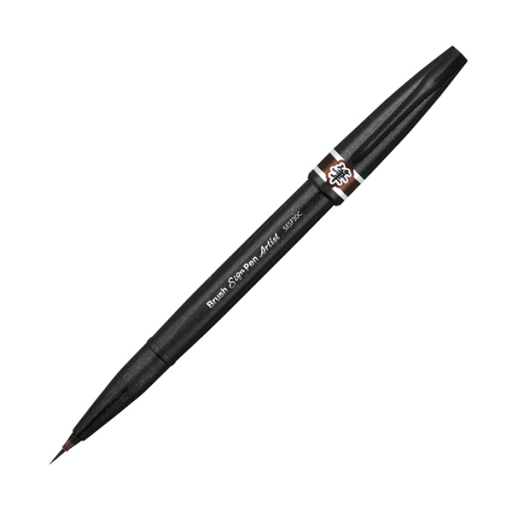 Stylo Pinceau Pentel Arts Brush Sign Pen Artist, Pointe Pinceau Ultra Fine, Encre Marron