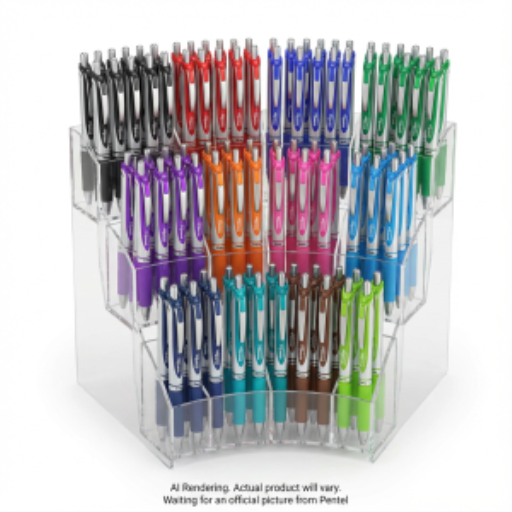 Roller gel rétractable EnerGel (0,7 mm), 12 couleurs, Présentoir libre-service, 144 pièces