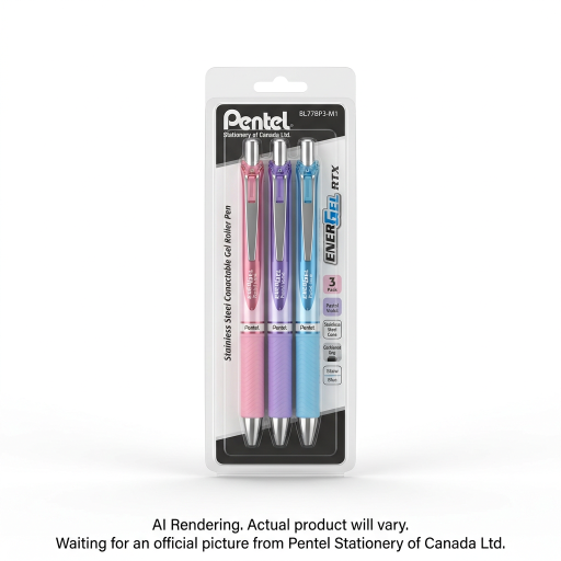 Pentel EnerGel Stylo roller en gel rétractable, (0,7 mm) Pointe métallique, Paquet de 3 couleurs assorties Passion