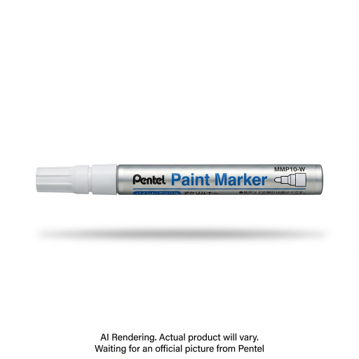 Marqueur peinture Pentel, pointe moyenne (4,5 mm), pointe ogive, encre blanche