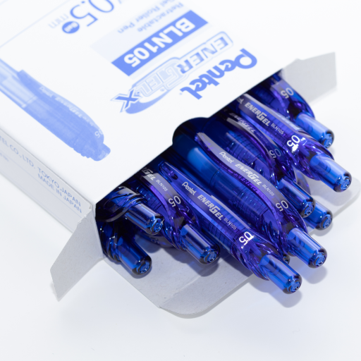 Roller encre gel rétractable EnerGel-X, pointe aiguille (0,5 mm), encre bleue