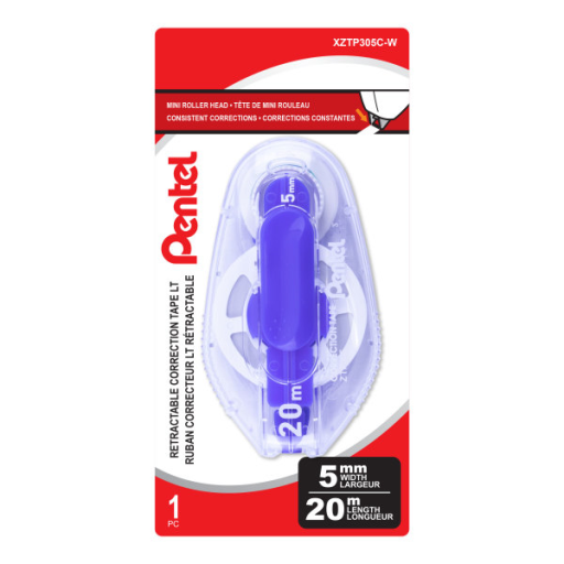 Ruban correcteur rétractable Pentel 5 mm x 20 m