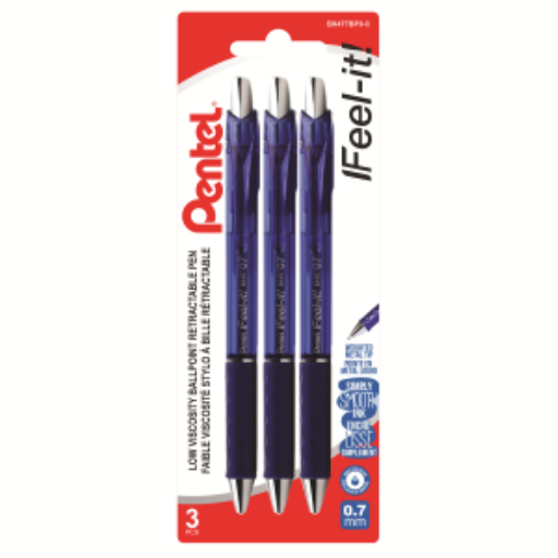 Stylo bille rétractable Feel-It!, (0,7 mm), encre bleue, paquet de 3