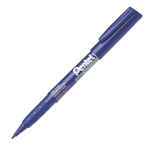 Marqueur permanent étiquette verte (2,0 mm), pointe ogive, encre bleue