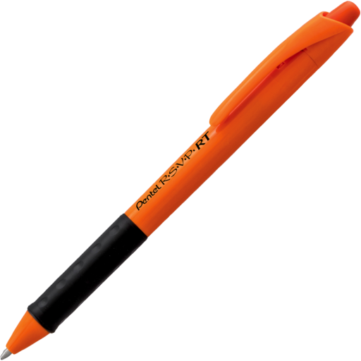 Stylo rétractable à bille R.S.V.P. Safety Colour Orange, encre noire