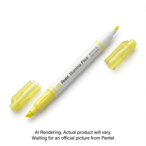 Surligneur liquide Illumina Flex, double pointe biseautée et ogive, encre jaune