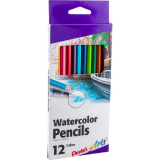 Ensemble de crayons aquarelle Pentel Arts – Couleurs assorties, paquet de 12