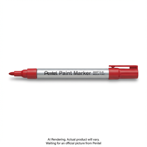 Marqueur peinture Pentel, pointe moyenne (4,5 mm), ogive, encre rouge