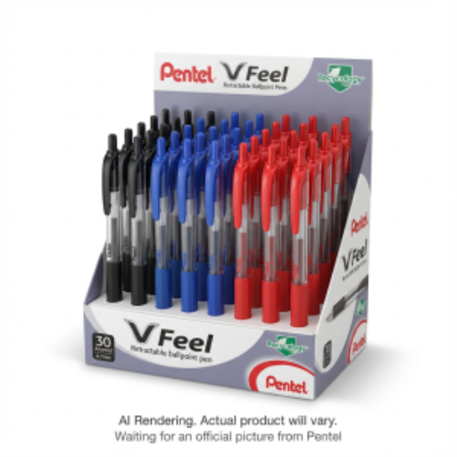Stylos-billes V Feel (0,7 mm) Assortiment de couleurs, présentoir de 30 pièces