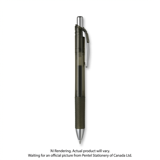Pentel EnerGel Roller rétractable encre gel couleurs sombres, (0,7 mm) Pointe métal, Encre Noir-Olive