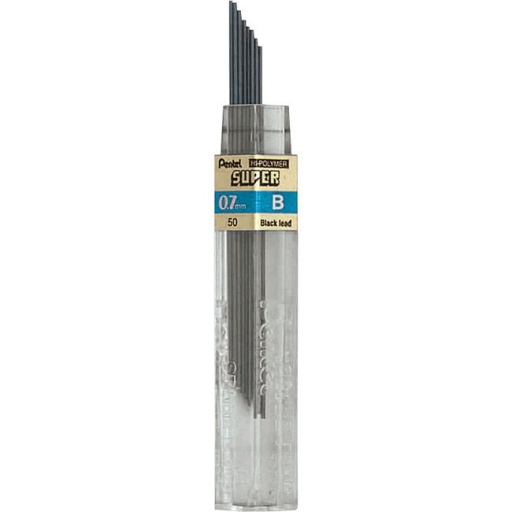 Mines de recharge super hi-polymère (0,7 mm), B, 12 unités/tube