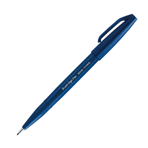 Pentel Arts feutre pinceau Sign Pen, pointe pinceau flexible, encre noire-bleue