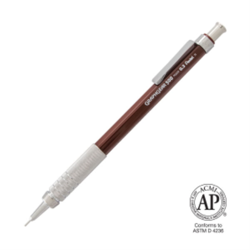 Porte-mine technique GraphGear 500 (0,3 mm), corps marron