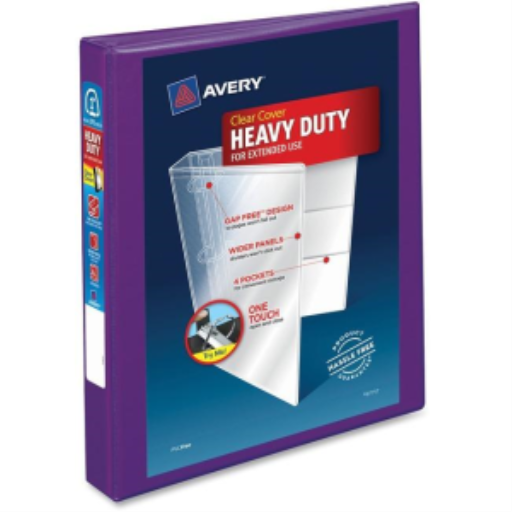 Reliure de présentation Avery View 1 po HD, violet, anneau en D sans espacement, capacité de 275 feuilles