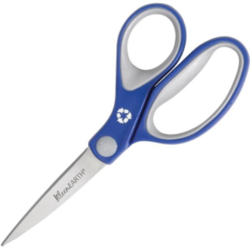 KleenEarth® 7” Straight Soft Handle Scissors – Blue / Ciseaux poignée douce droite KleenEarth®, 7 po – bleu