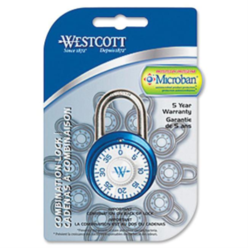 Combination Lock with Antimicrobial Protection - 4 Colours, 40mm/ 1-1/2” / 
Cadenas à combinaison antimicrobien, 4 couleurs, 40mm/1-1/2 po