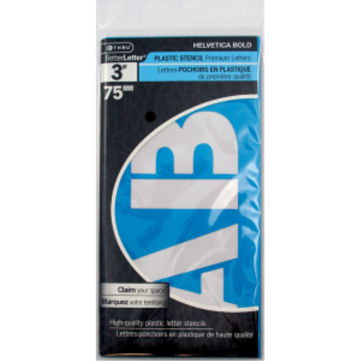 Helvetica Bold Stencil 3”, Caps Pochoir Helvetica gras de 3 po, majuscules