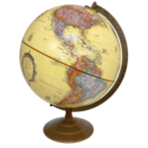 Globemaster 12"/30Cm Diameter Antique Ocean Desk Globe With Metal And Semi-Meridian (French)