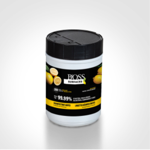 BiOSS | Lingettes désinfectantes pour surfaces - 200 - Parfum citron