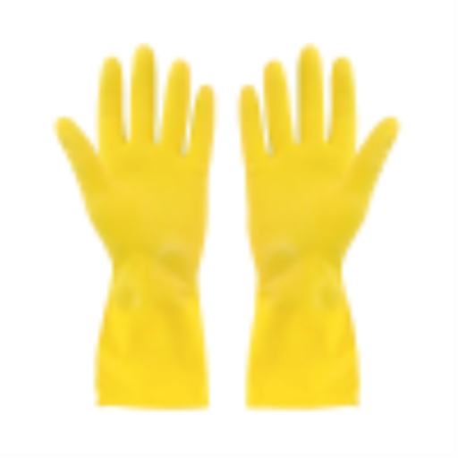 Rubber Gloves Flocklined  Yellow X-Large Extended Cuff - (12 pairs)