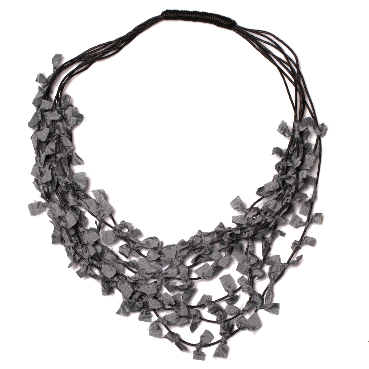 Multi Strand Fabric Necklace