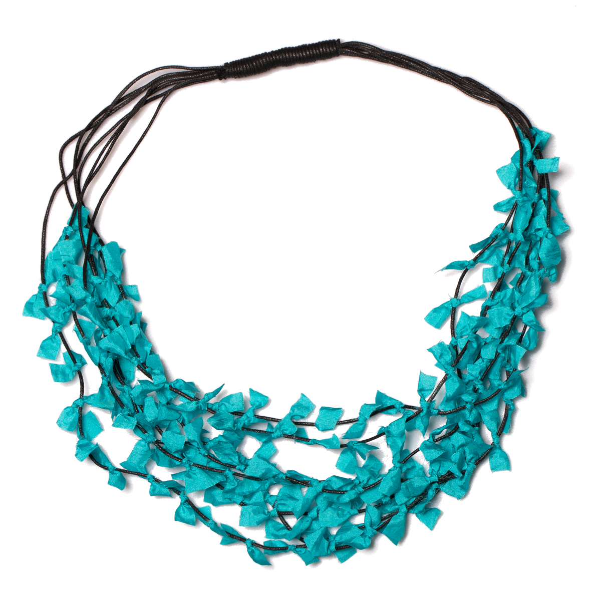 Multi Strand Fabric Necklace