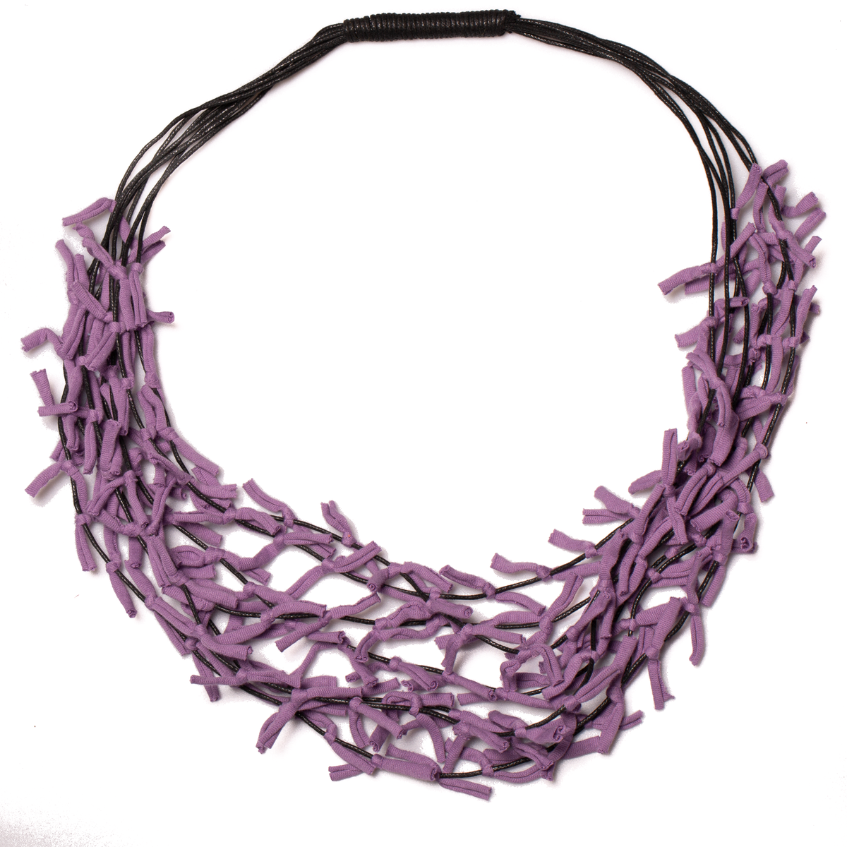 Multi Strand Knotted Fabric Necklace