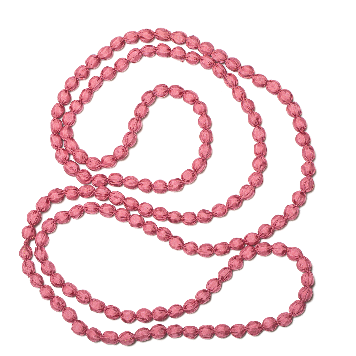 Extra Long Fabric Ball Necklace