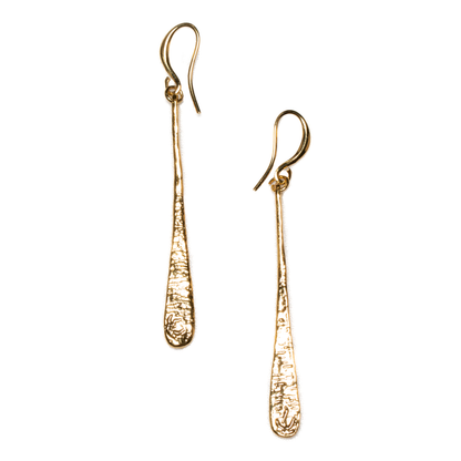 Boucles d'oreilles goutte martelée - Plaqué or