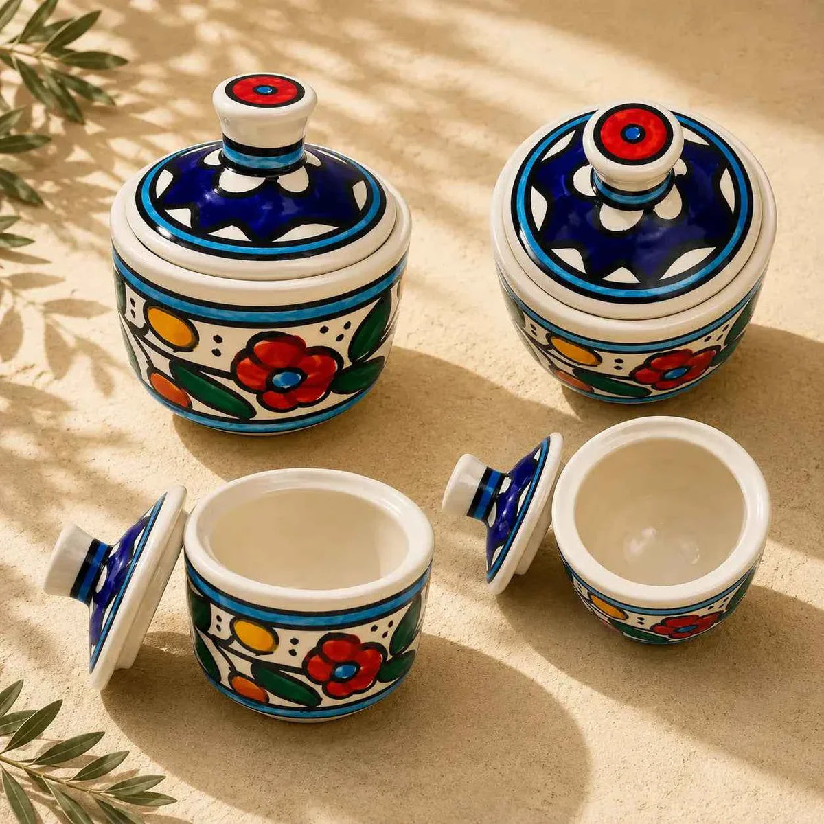 Ceramic Sugar Bowl with Lid – Small 7 cm, Handmade Decorative & Functional Tableware