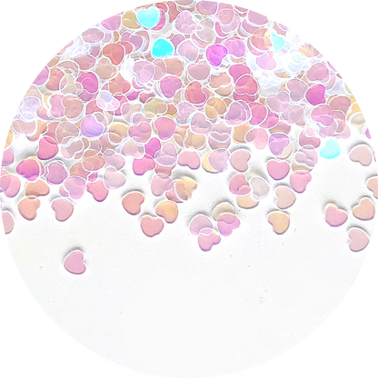 Rainbow(Transparent) Heart Glitter
