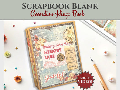 CrafTreat Scrapbook Blanks - Livret en accordéon à charnière - Noir
