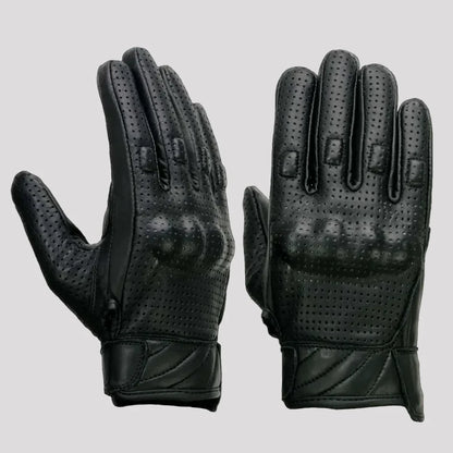 Open Road Men's Perforated Armored Leather Motorcycle Gloves