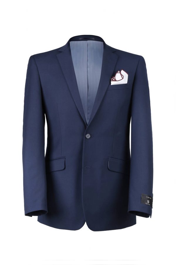 BUILD YOUR PACKAGE: French Blue Slim Fit Suit (Package Includes 2 Pc Suit, Shirt, Necktie or Bow Tie, Matching Pocket Square, & Shoes)