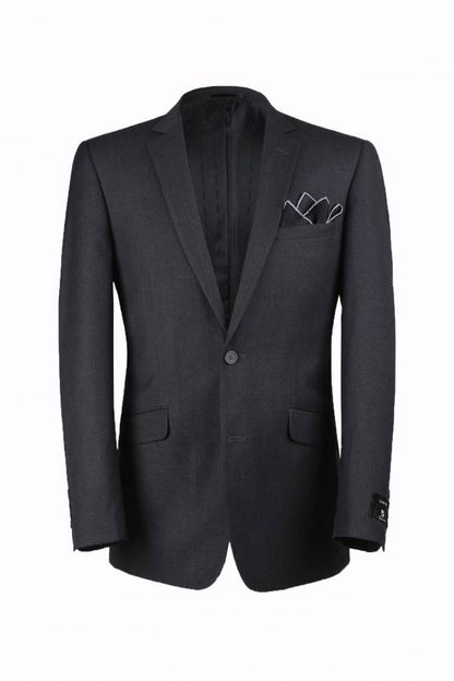 BUILD YOUR PACKAGE: Charcoal Slim Fit Suit (Package Includes 2 Pc Suit, Shirt, Necktie or Bow Tie, Matching Pocket Square, & Shoes)