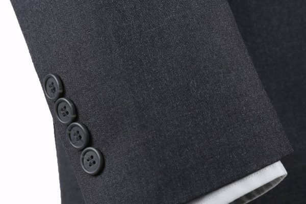 BUILD YOUR PACKAGE: Charcoal Slim Fit Suit (Package Includes 2 Pc Suit, Shirt, Necktie or Bow Tie, Matching Pocket Square, & Shoes)
